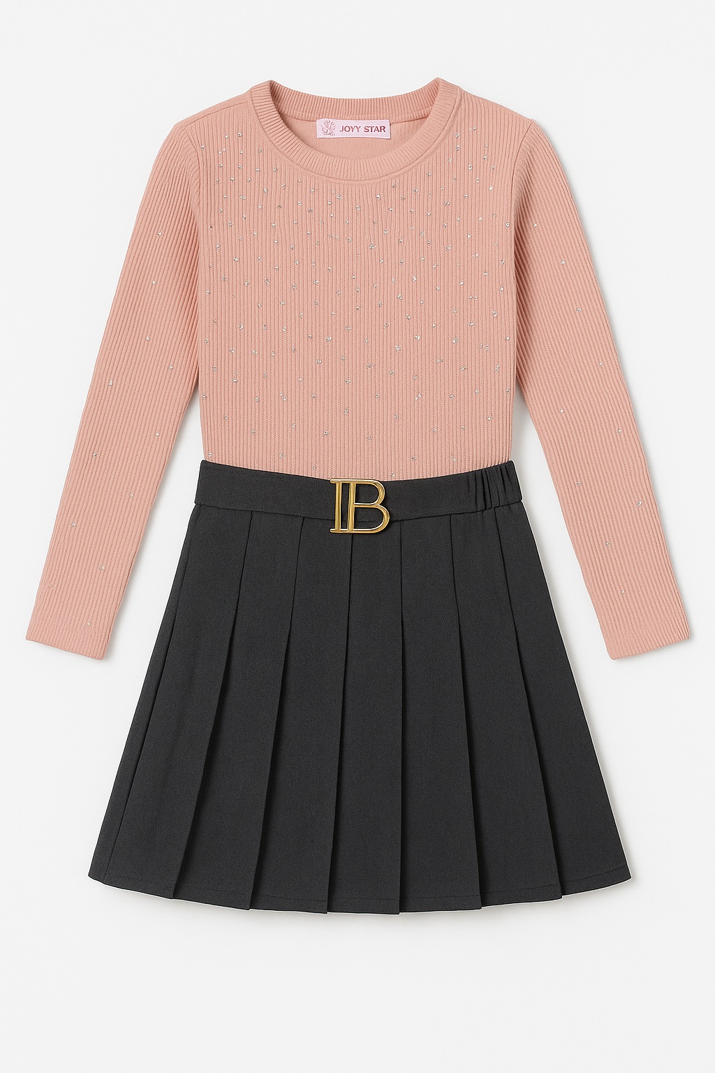 Grey Gold Buckle Skirt