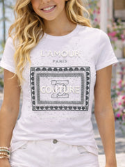 “Stijlvol meisjes T-shirt met glitterdetail – Paris vibes”