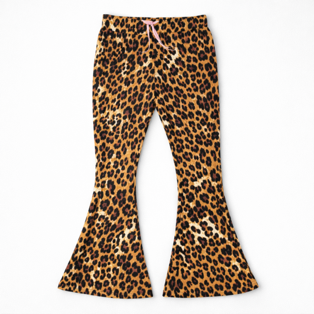Panterprint flared broek voor meisjes