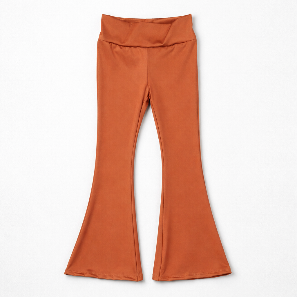 Bruine flared broek met stretch voor meisjes