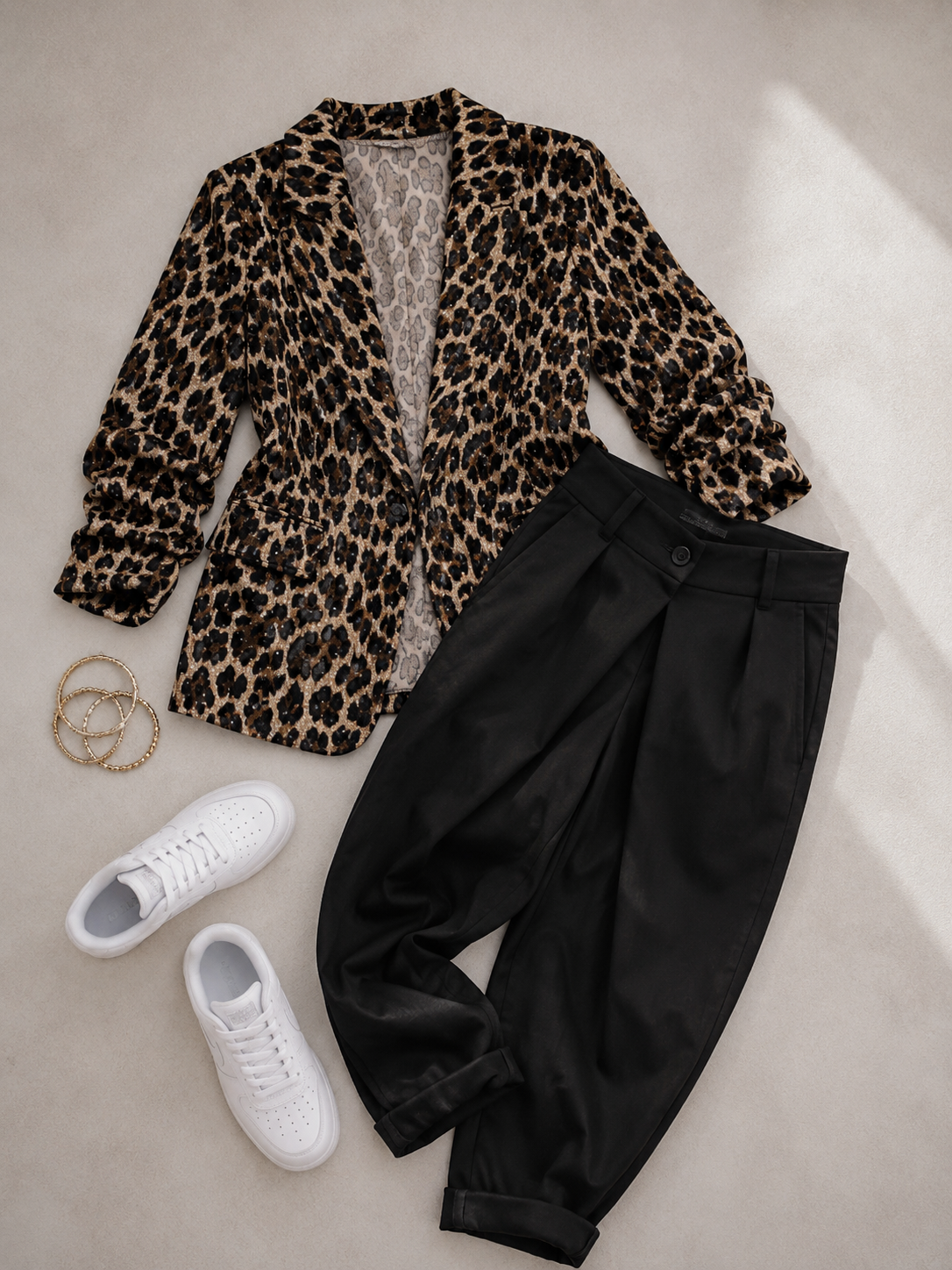 Meisjes Blazer Luipaardprint met Glitter – Feestelijke Leopard Blazer