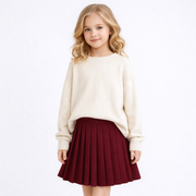 Bordeaux Plissé Rok voor meisjes