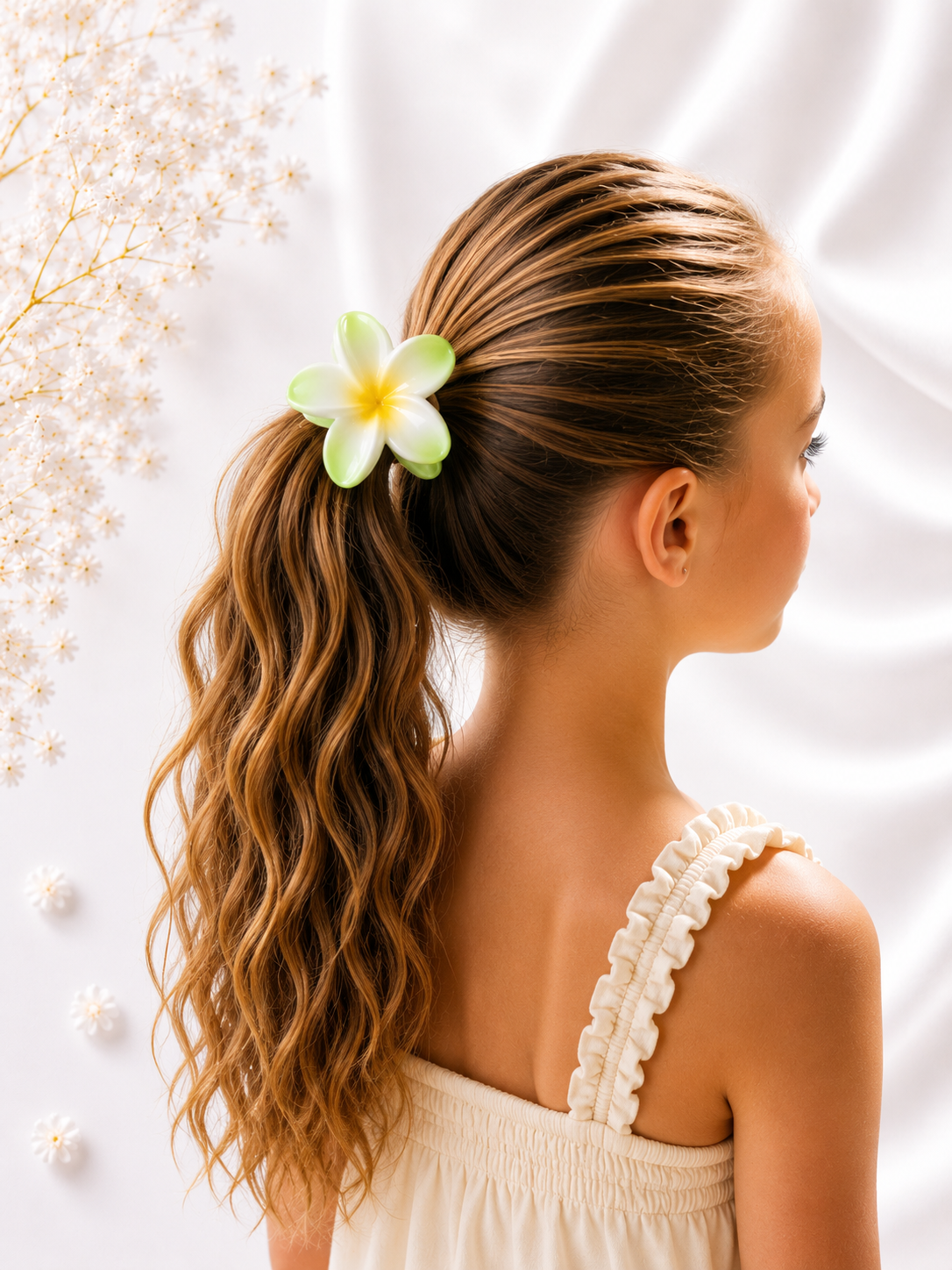 Groene Bloem Haarclip | Meisjes Haaraccessoires