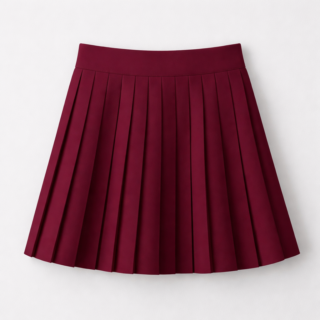 Bordeaux Plissé Rok voor meisjes