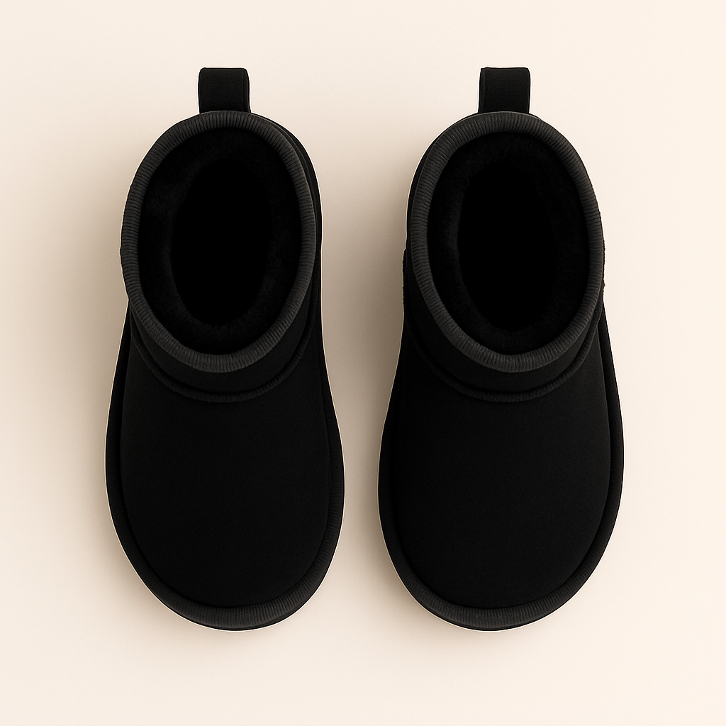 Zwarte cozy platform boots met imitatiebont voor meisjes