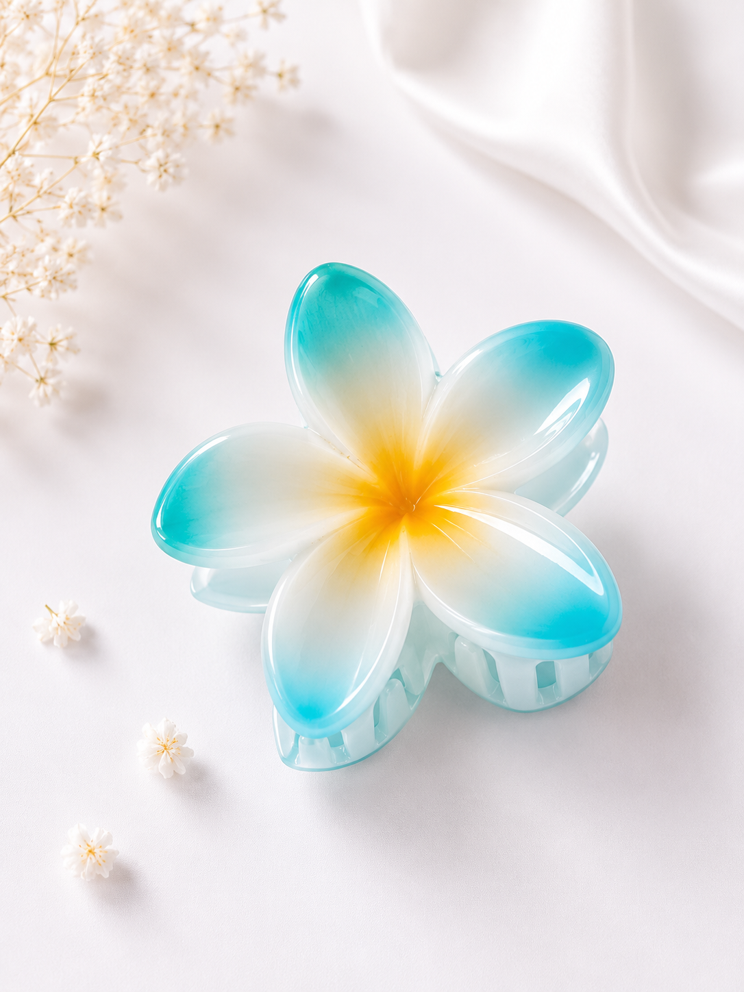 Turquoise Tropical Bloem haarklem voor meisjes