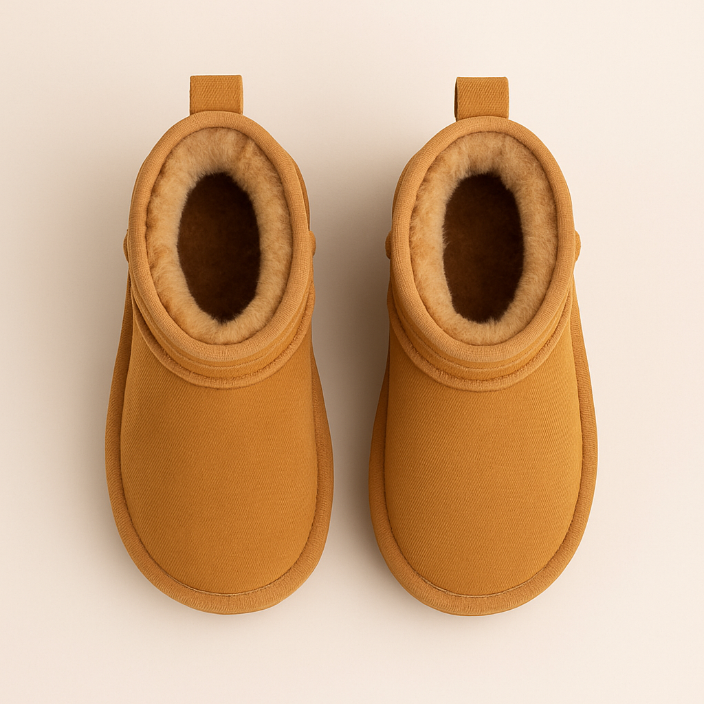 Camel cozy platform boots met imitatiebont voor meisjes