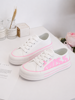 Witte Platform Sneakers met Roze Detail – Musthave voor Meisjes