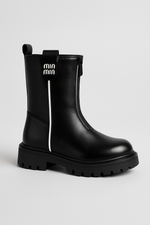 Zwarte urban fashion boots met chunky zool voor meisjes