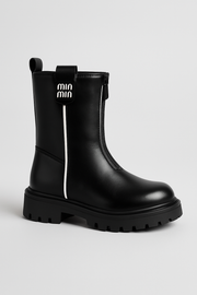Zwarte urban fashion boots met chunky zool voor meisjes