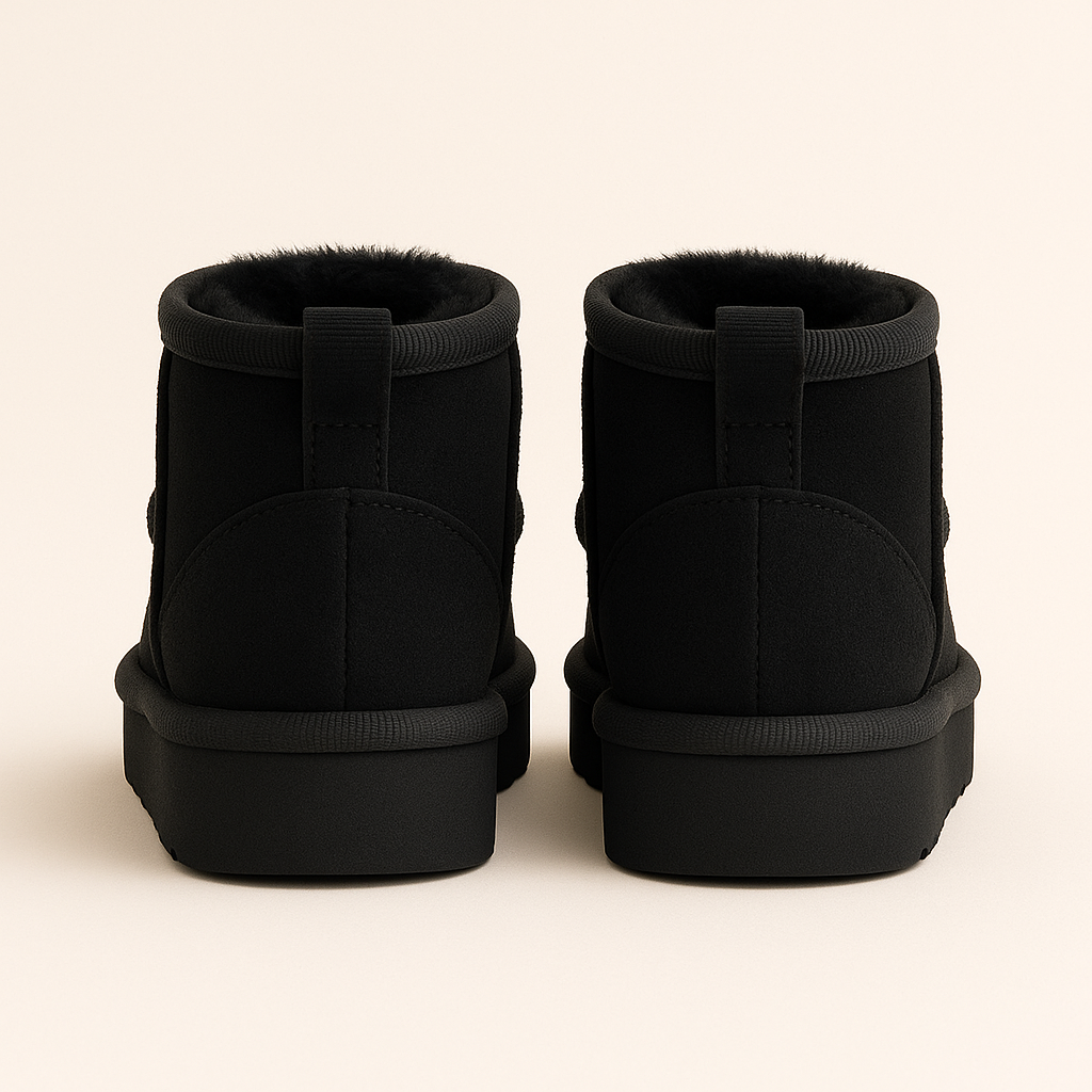 Zwarte cozy platform boots met imitatiebont voor meisjes