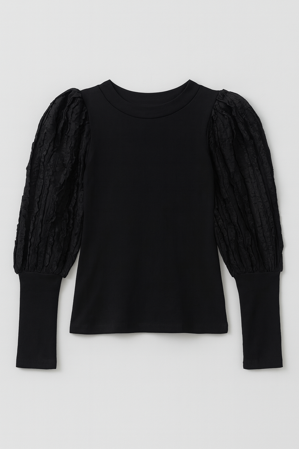 Black Puff Sleeve Top