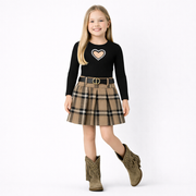 Zwarte top met hartdetail voor meisjes