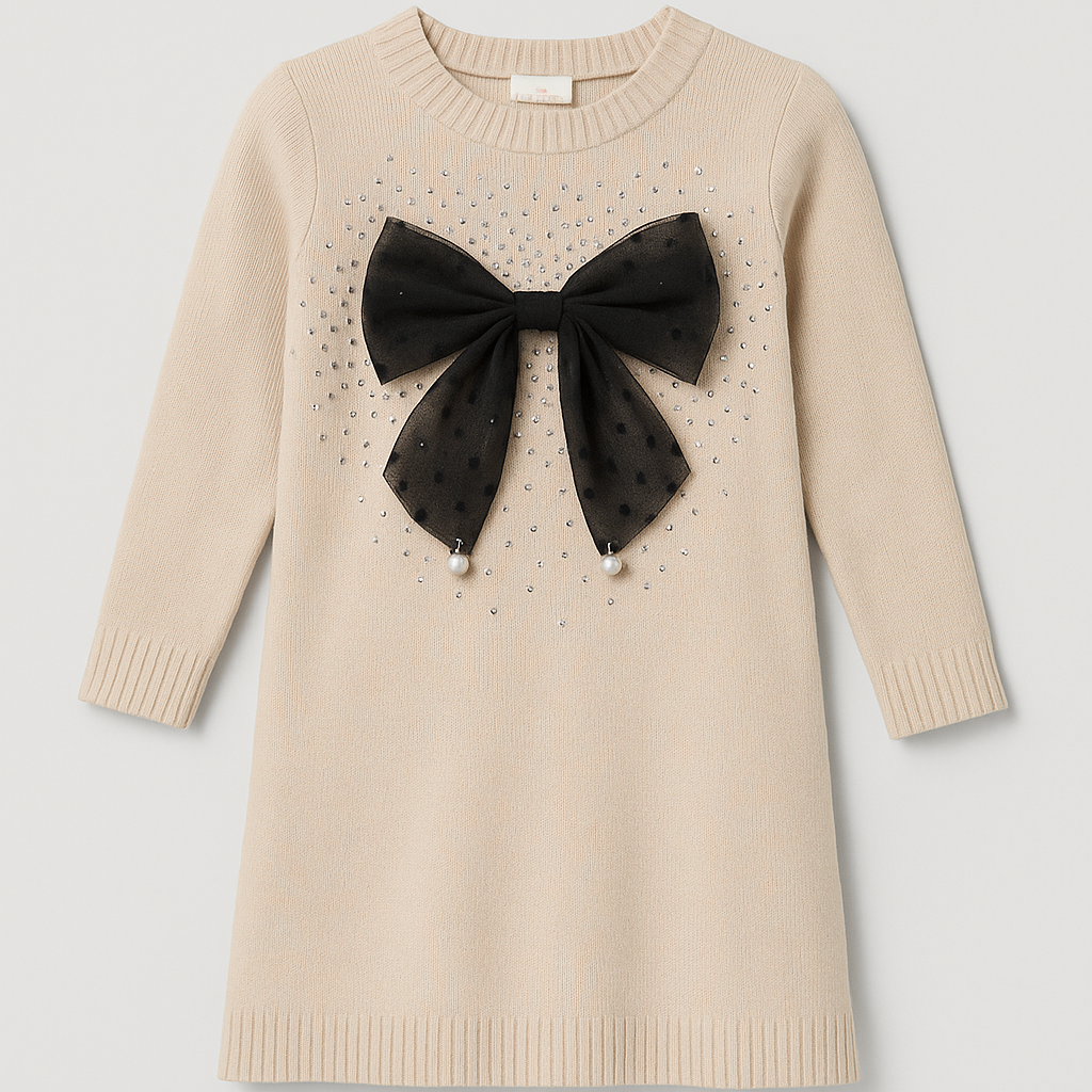 Cream Luxe Strikjurk