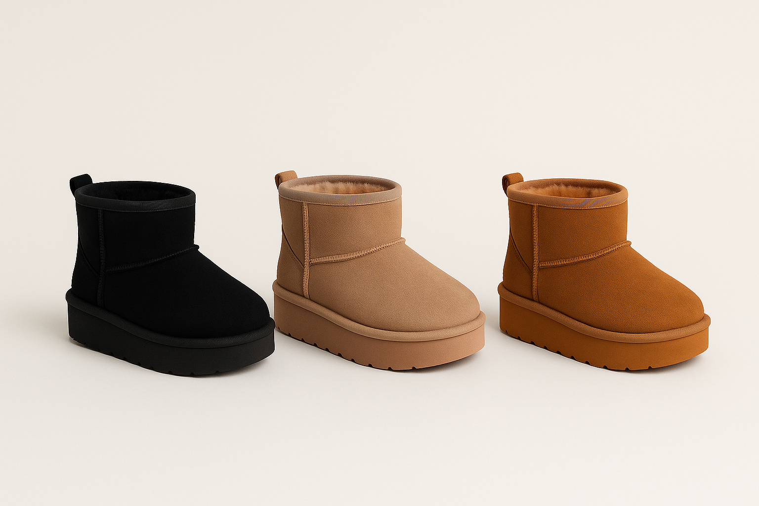 Camel cozy platform boots met imitatiebont voor meisjes