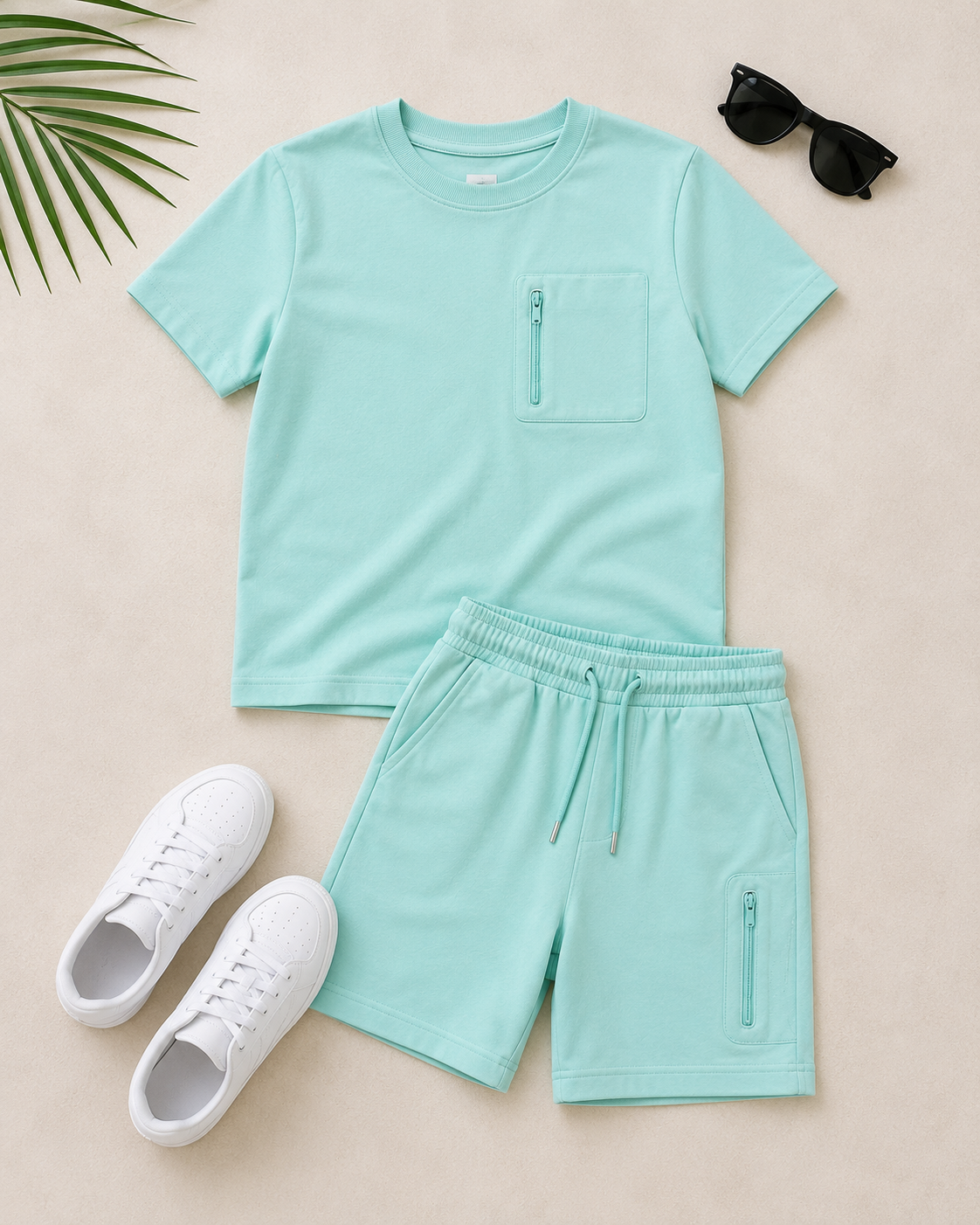Mint Groene ICON | Jongens Zomerset –T-Shirt en Short