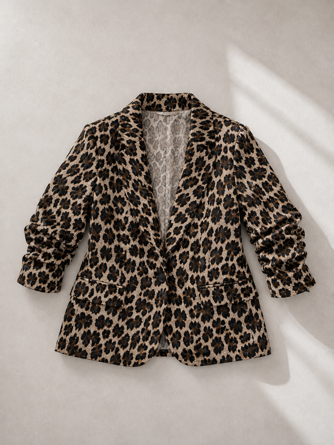 Meisjes Blazer Luipaardprint met Glitter – Feestelijke Leopard Blazer