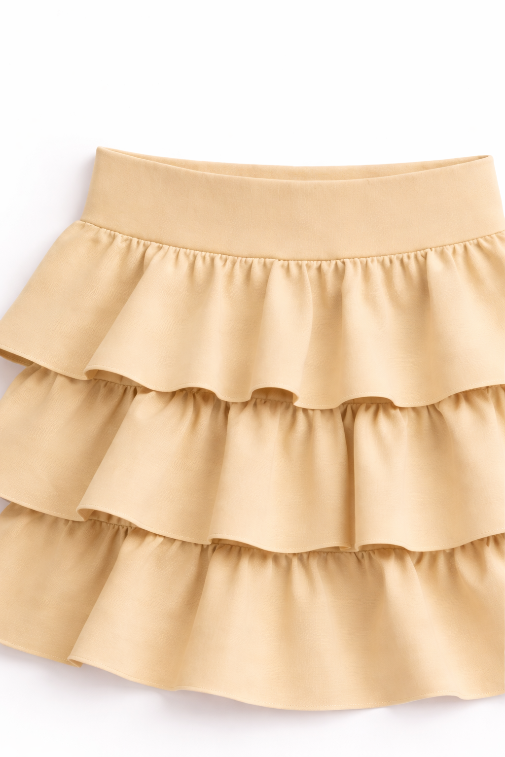 Beige meisjes skort met laagjes- zomers rokje