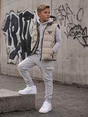 ICON Original Jongens Bodywarmer Beige met Capuchon