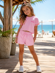SOHO Roze Zomerset Meisje- Trendy 2-delig setje met sterren